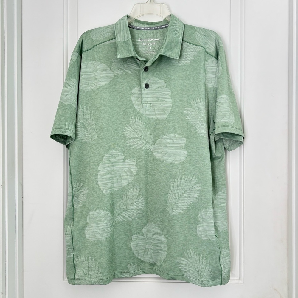 Tommy Bahama Palm Pattern Tropical Polo